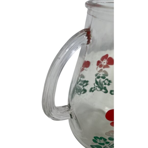 Vintage Glass Pitcher With Floral Pattern - Picture 5 of 11